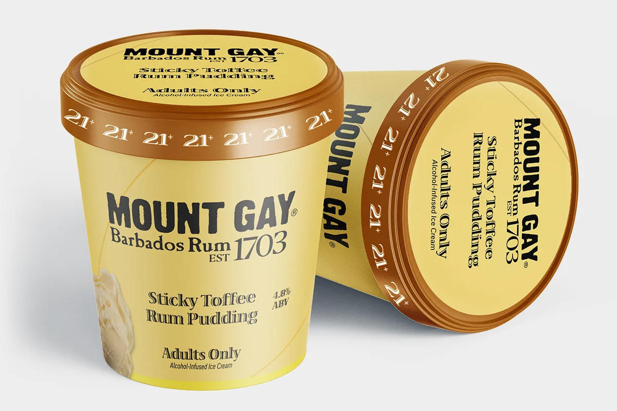 Adults Only Alcohol Infused Ice Cream — Mount Gay packaging