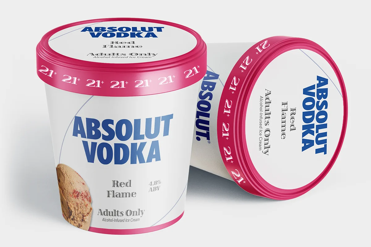Adults Only Alcohol Infused Ice Cream — Absolut packaging