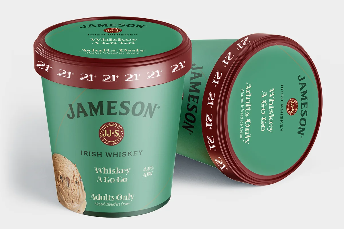 Adults Only Alcohol Infused Ice Cream — Jameson packaging