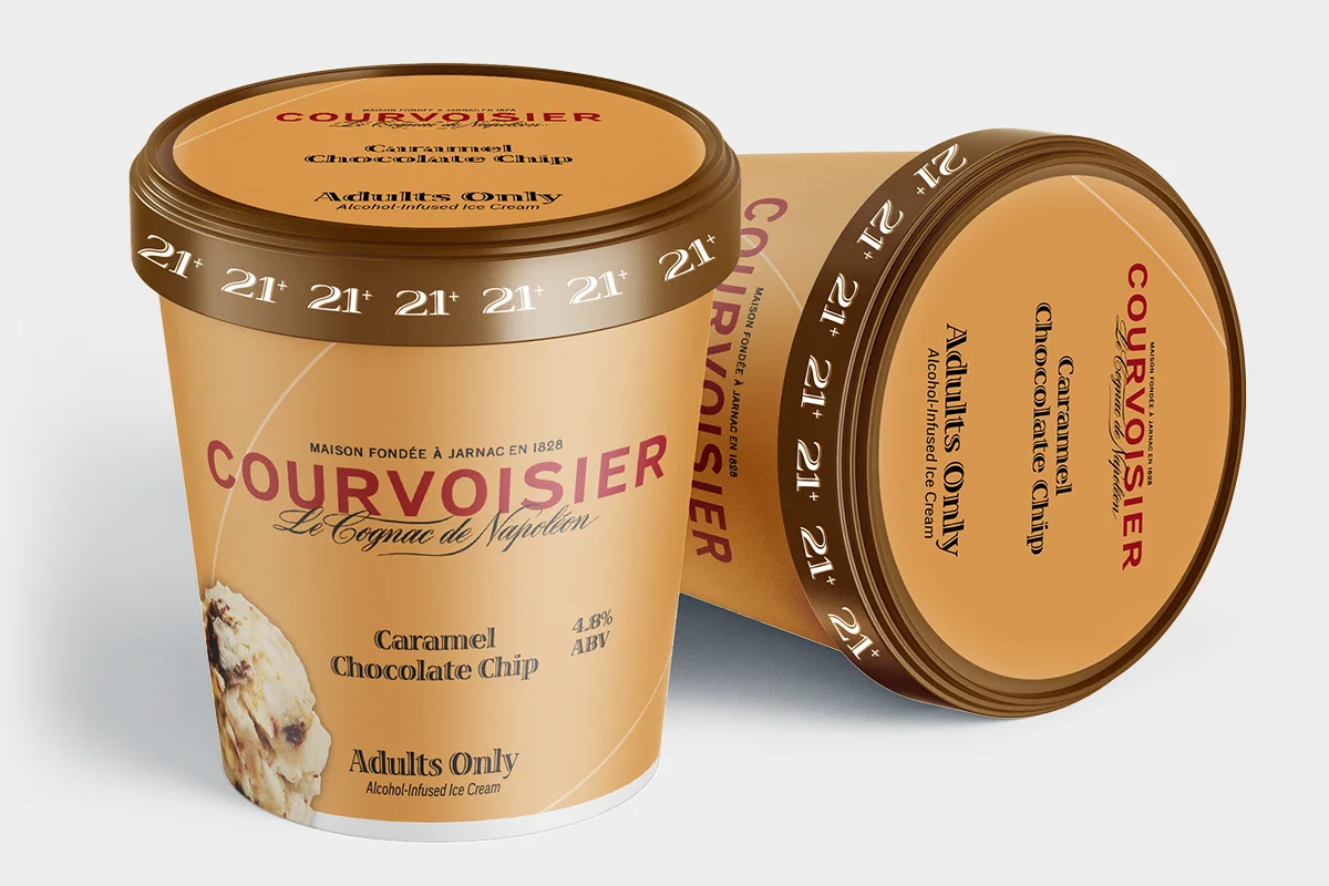 Adults Only Alcohol Infused Ice Cream — Courvoisier packaging