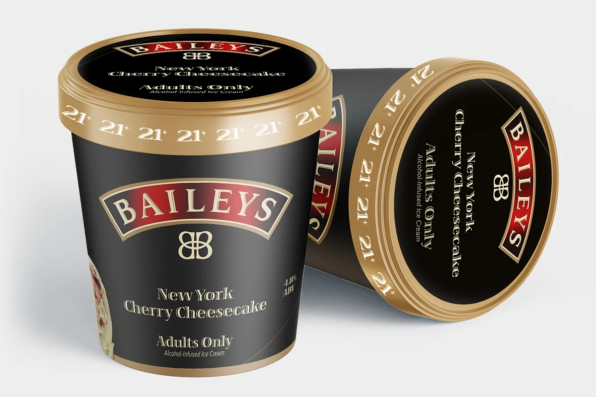 Adults Only Alcohol Infused Ice Cream — Baileys packaging