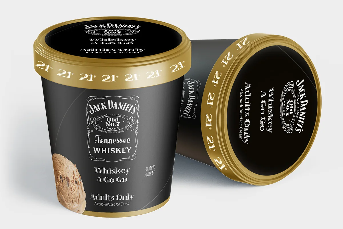 Adults Only Alcohol Infused Ice Cream — Jack Daniel’s packaging