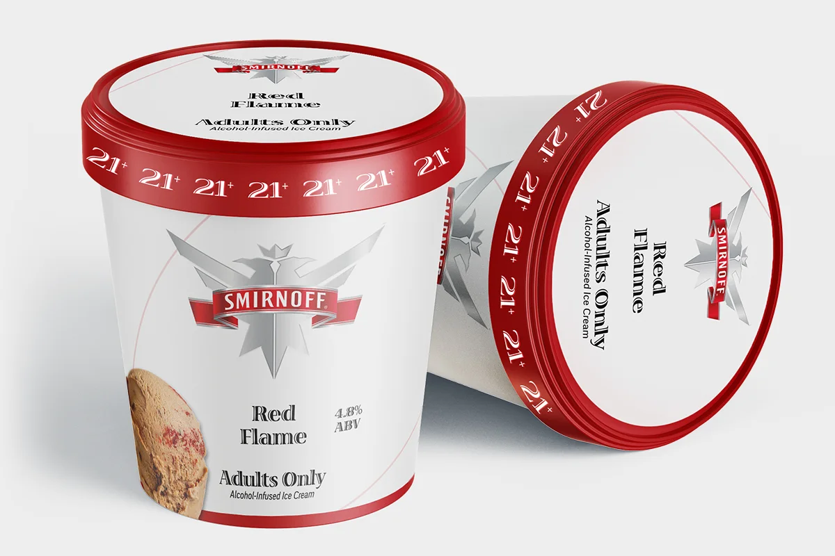 Adults Only Alcohol Infused Ice Cream — Smirnoff packaging