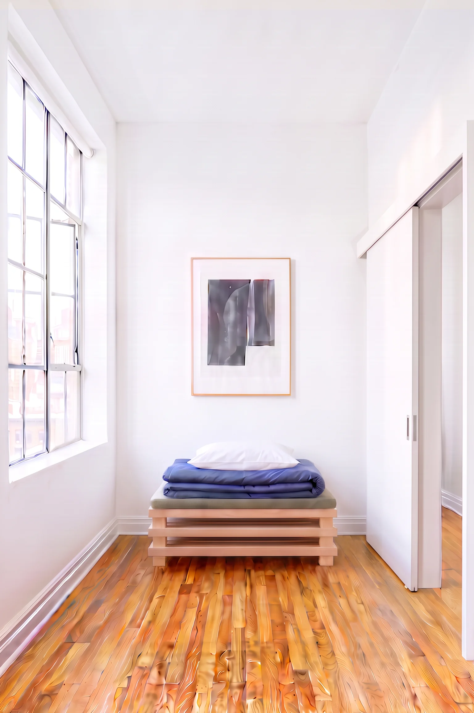 Bed frame folded