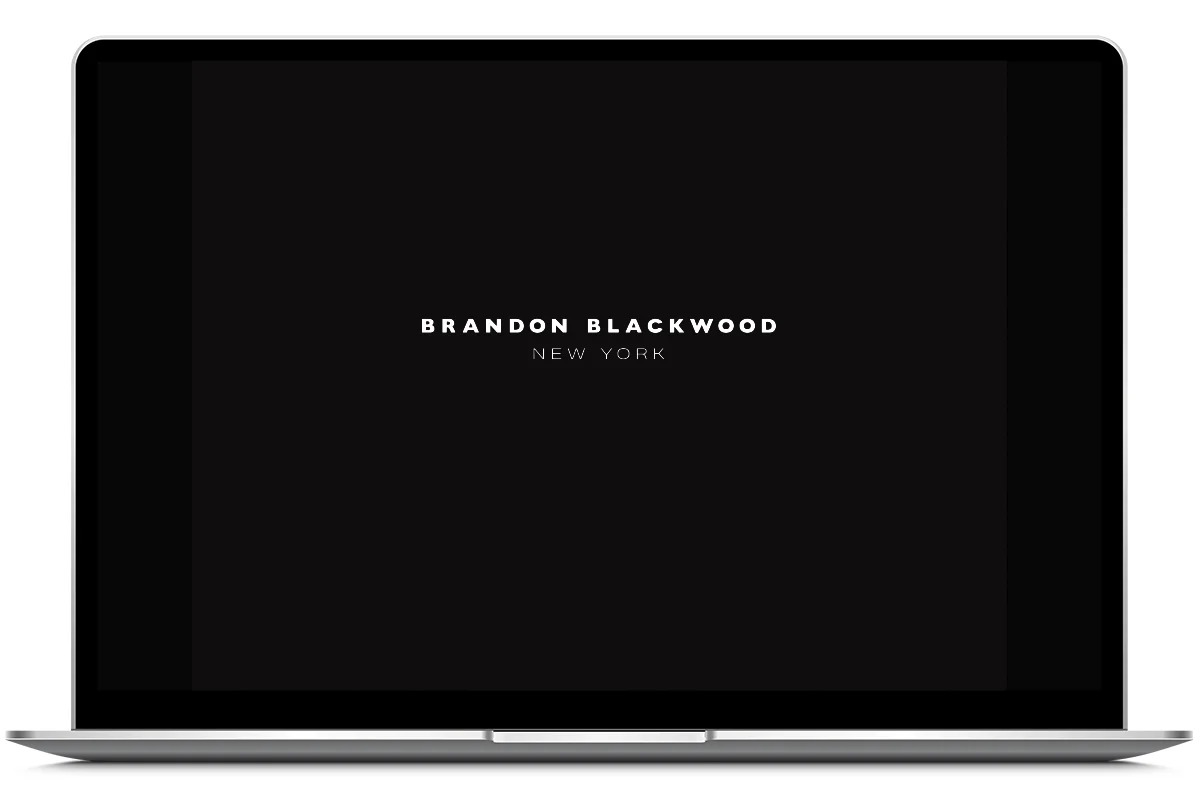 Brandon Blackwood brand book — laptop mockup