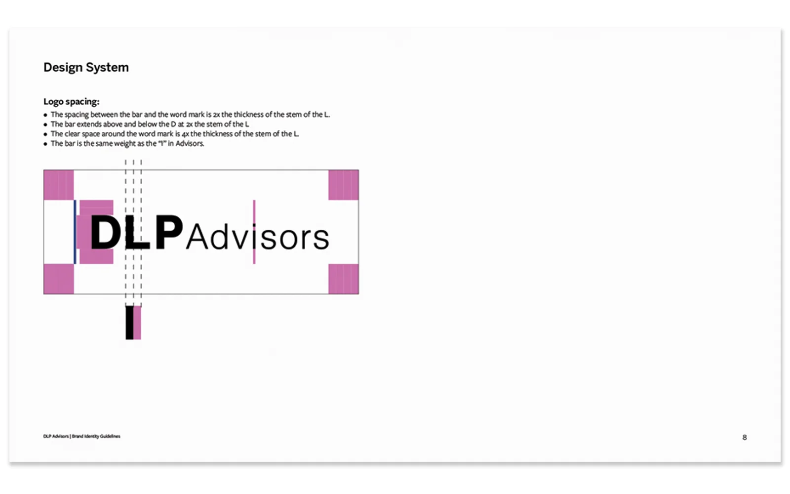 DLP Advisors brand guidelines — logo spacing