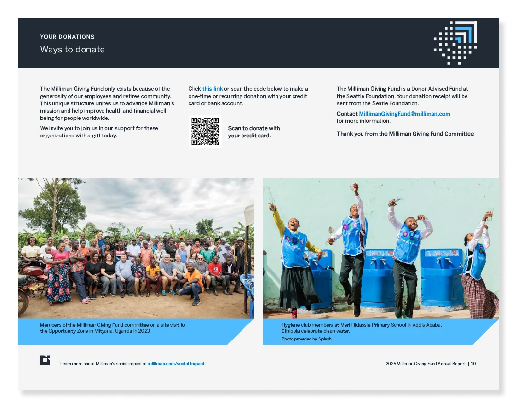 2025 Milliman Giving Fund Annual Report — Ways to donate