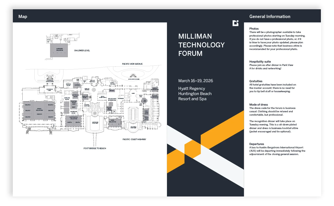 Milliman Technology Forum — event guide map and general information