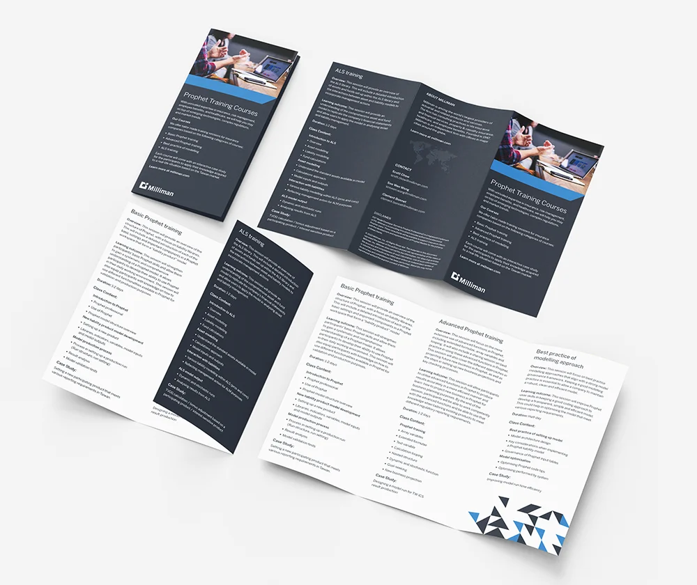 Milliman tri-fold brochure — Prophet Training Courses