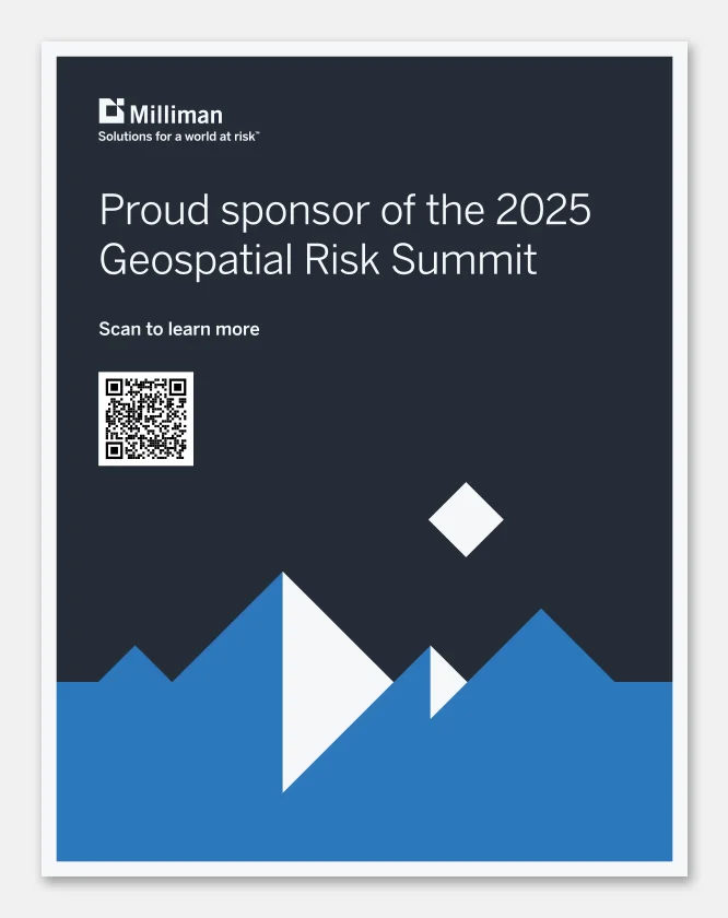 Milliman print ad — Proud sponsor of the 2025 Geospatial Risk Summit