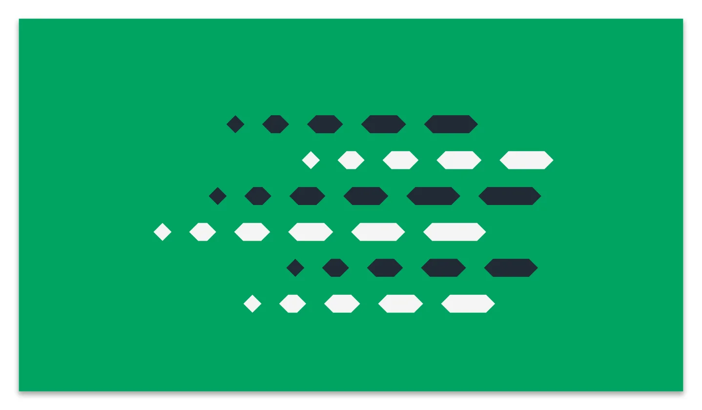 Milliman brand illustration — rows of elongated hexagons on green