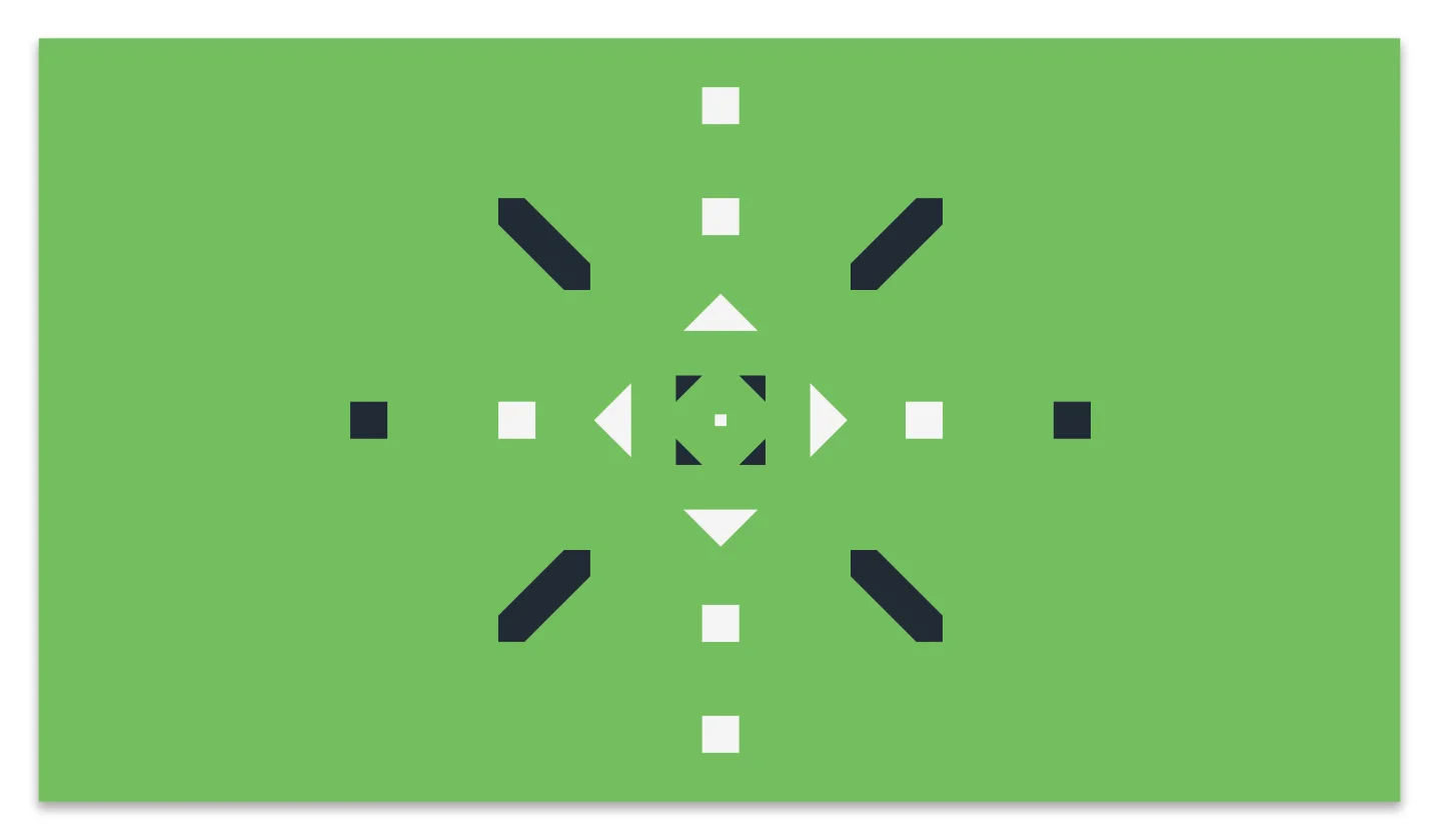 Milliman brand illustration — symmetrical starburst of shapes on light green