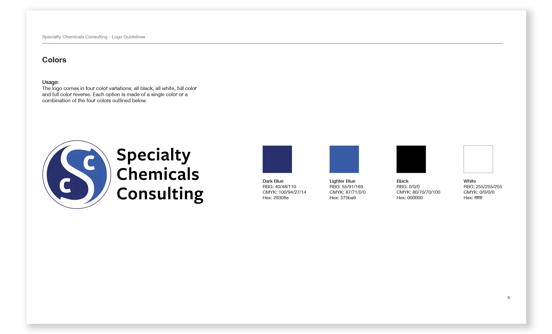 Specialty Chemicals Consulting — colors