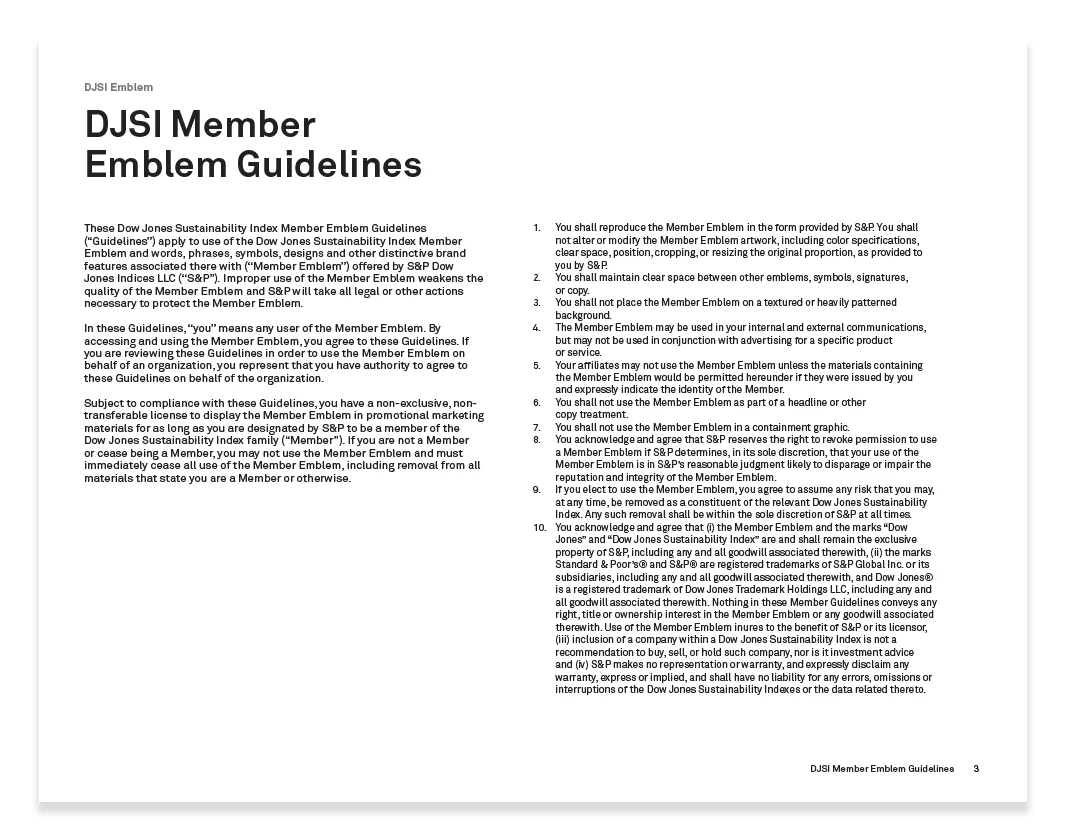 DJSI Member Emblem Guidelines — legal