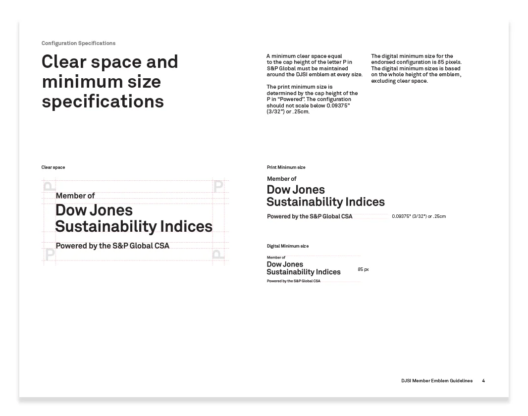 DJSI Member Emblem Guidelines — clear space