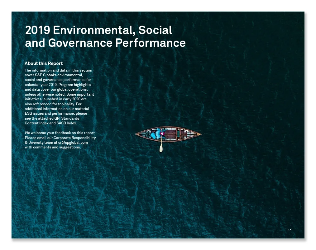 2019 ESG Report — about this report