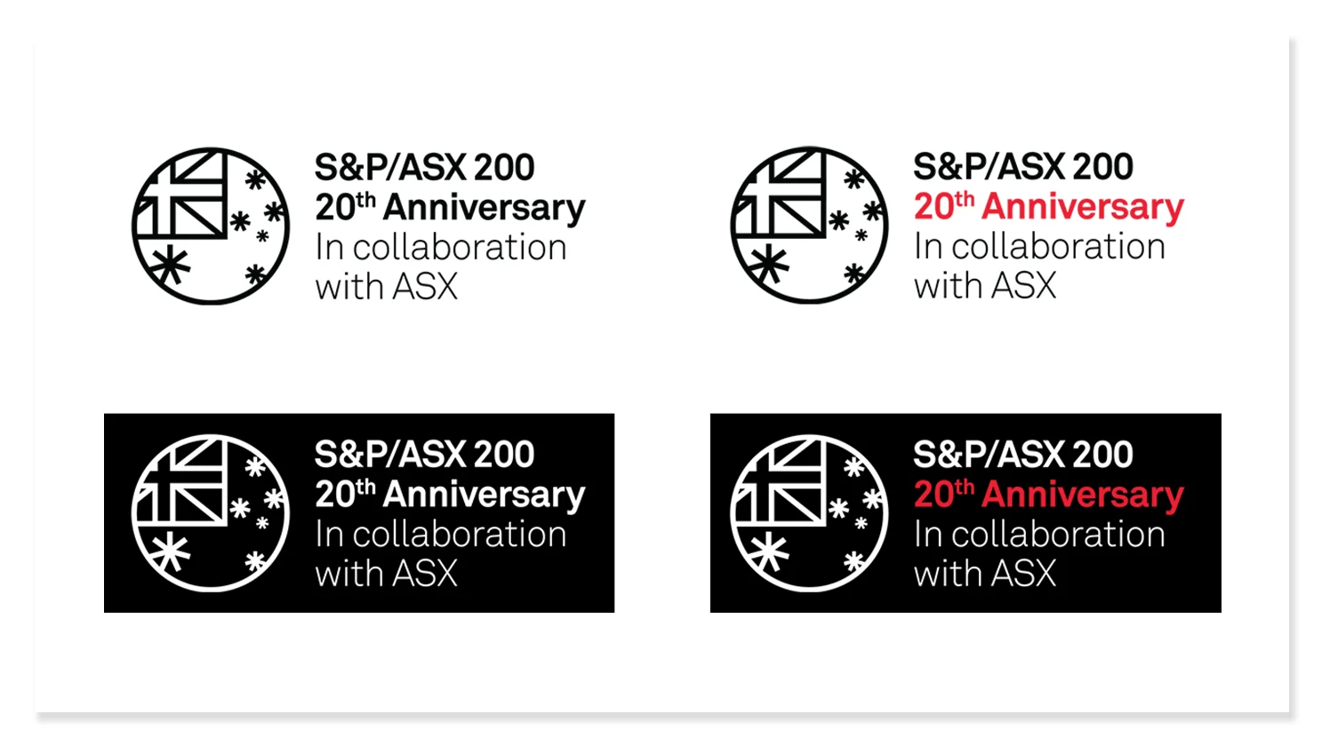 S&P/ASX 200 20th Anniversary — logo lockups